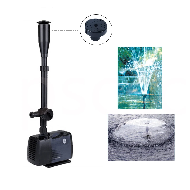 Details about   Fish pond Fountain Pump With Three Colors LED Lights 2000LPH Submersible Pump 