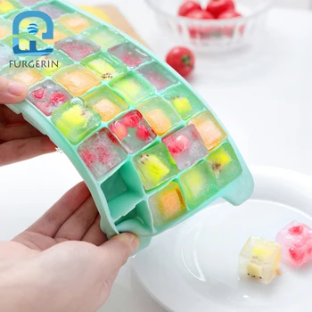 

FURGERIN 36-Hole Silicone Ice Cube Tray Mold Whisky ice tray mold with lid Square-shape DIY ice cube maker Summer Gadgets 2019