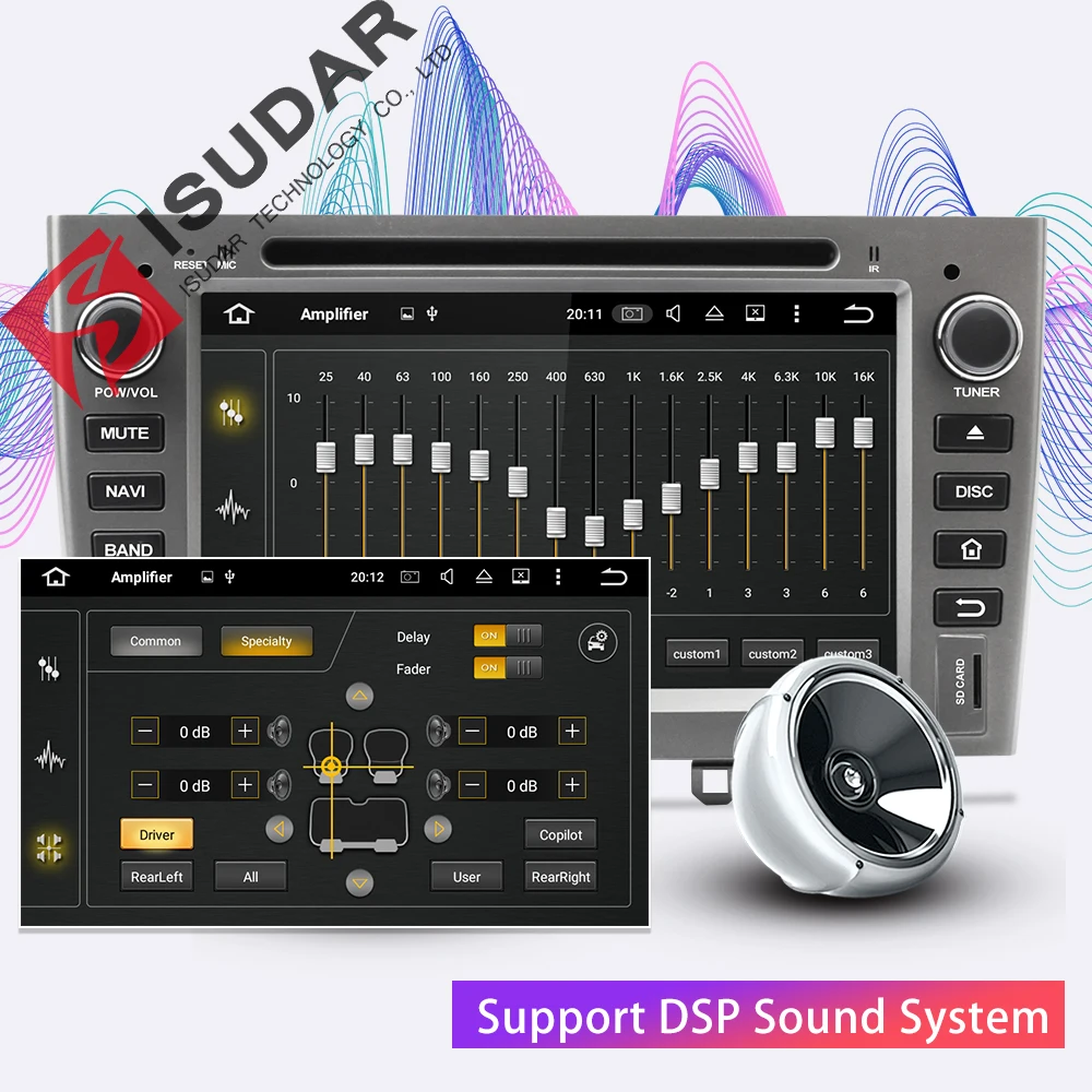 Excellent Isudar H80 Car Multimedia player Android 8.0 2 Din Autoradio For Peugeot 308/408 For Parrot Bluetooth Voice Control DSP GPS DVR 3