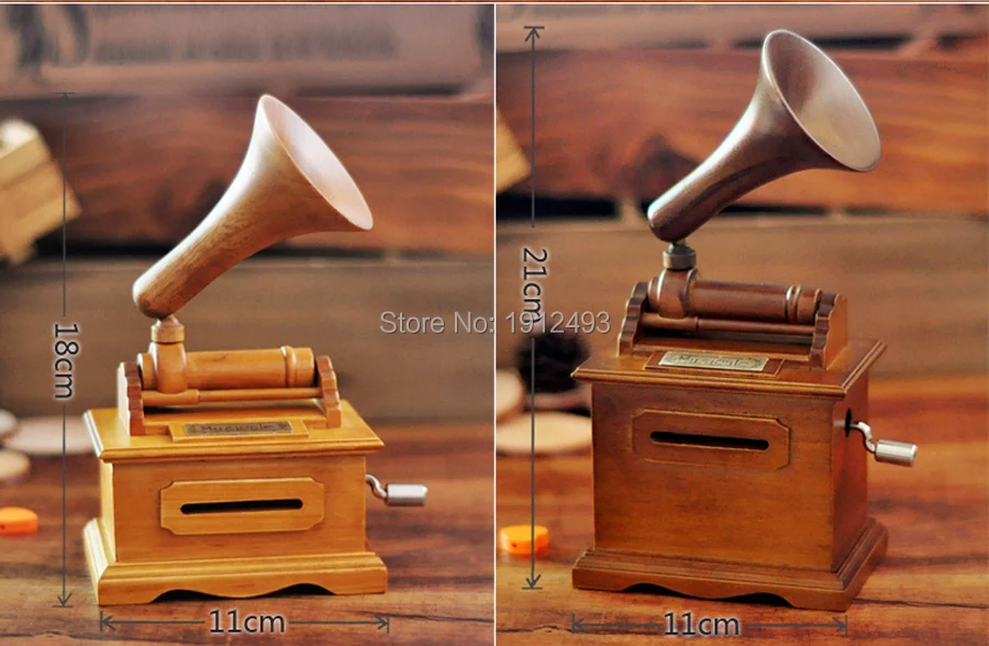 Wooden Phonograph DIY Hand-operated Type Music box (14).jpg