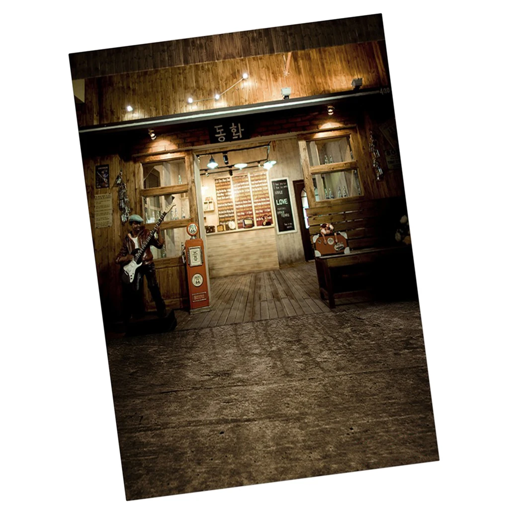 High Quality Backdrops Background Backcloth for Dolls Action Figures Photography Accs Vintage Bar Picture 50x90cm