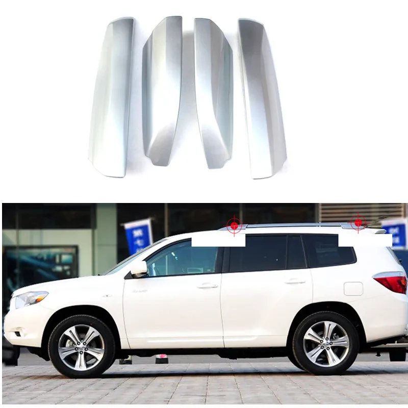 Silver Front&rear Roof Rails Rack End Cap Cover Shell Trim 4pcs For