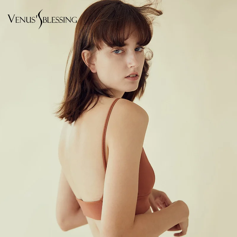 Beste Mode Vrouwen Sexy Beha Dunne Katoenen Effen Kleur Backless Bras Lingerie Nachtkleding Gratis verzending bralette bras voor vrouwen