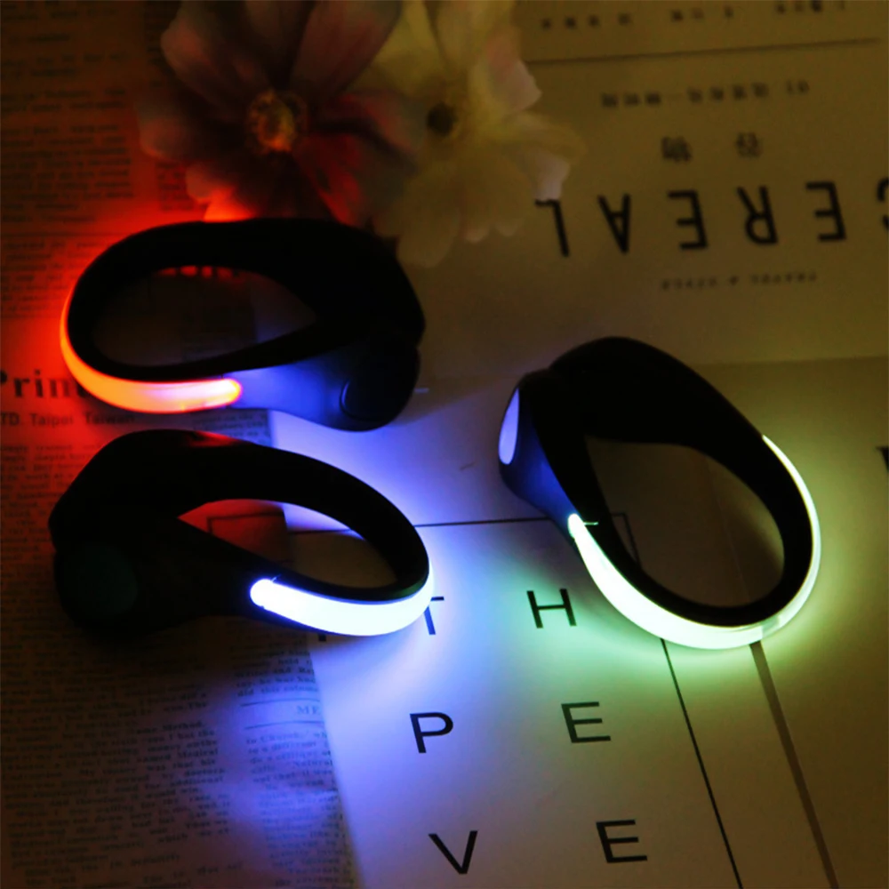 JXSFLYE Night Led shoe clip for useful Tool Outdoor Clip shoe safety flash Glowing lighting for running Cycling bike 1 pair lamp