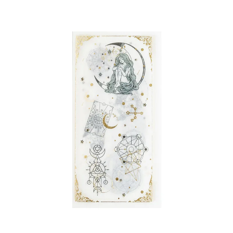 

Vintage Tarots Theme Creative Paper Sticker 8*16cm DIY Journal Diary Decoration Sticky Stickers 6 Sheets