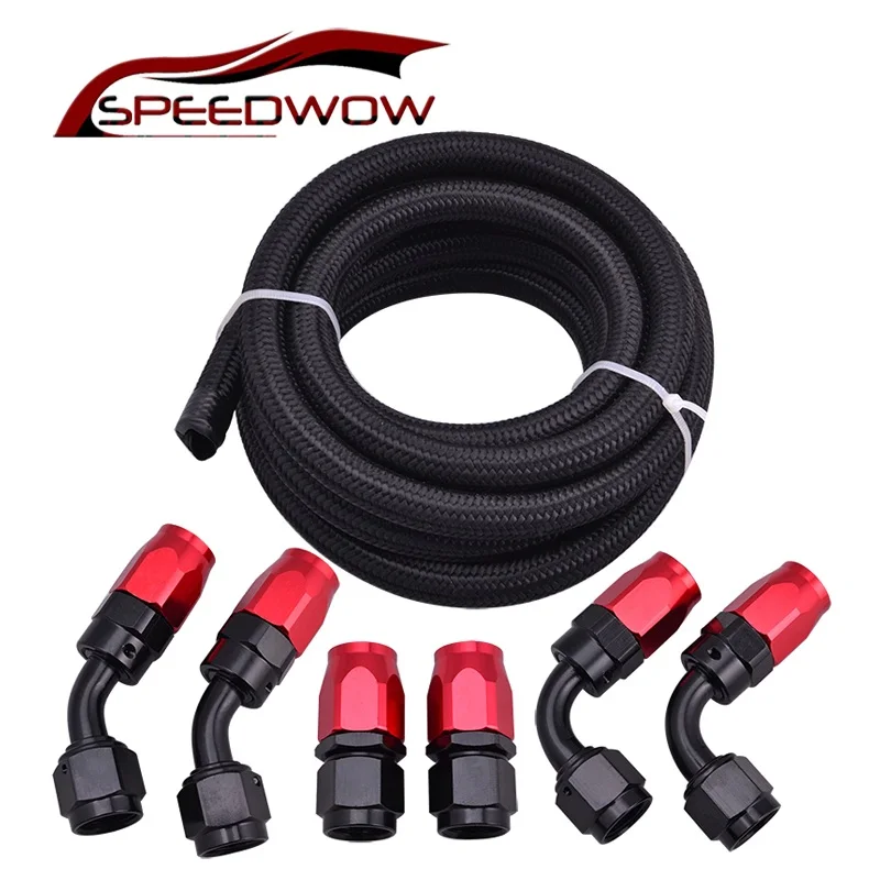 SPEEDWOW 3 Meter AN10 10AN Nylon & Stainless Steel Braided Hose+AN10