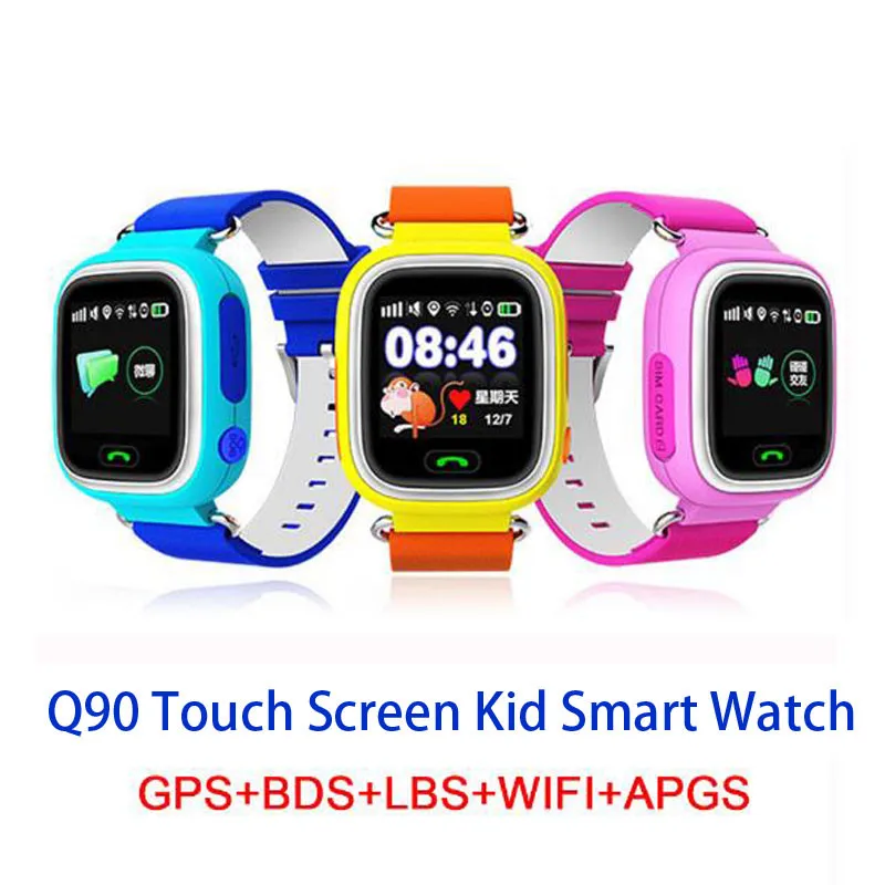 Q90 Children GPS Smartwatch 2G network For Baby Waterproof Position Wifi Location Finder Kid Anti Lost Monitor Smart Watches