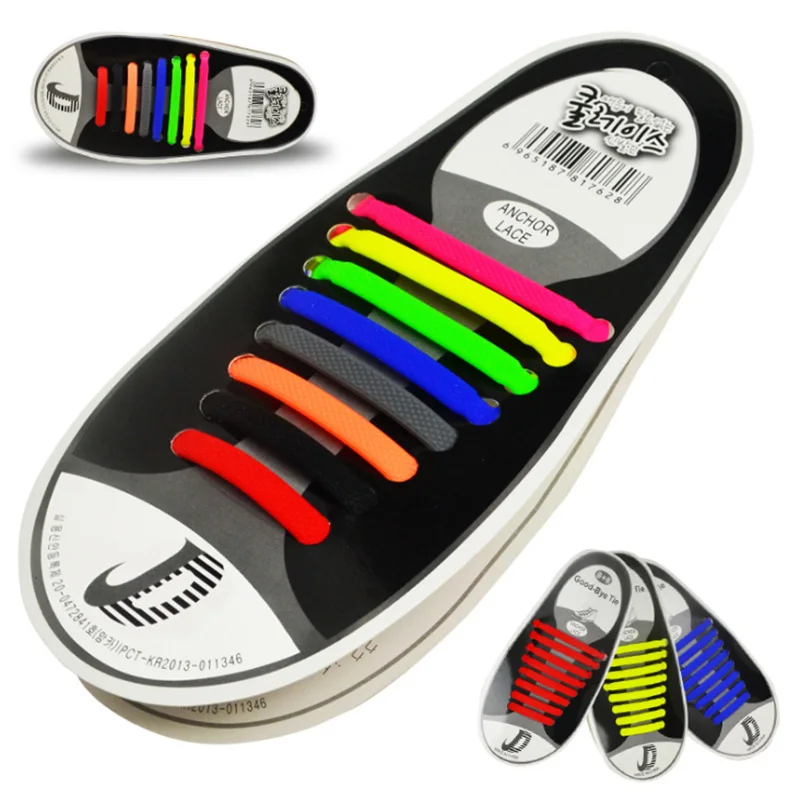 Buy 16pcs/lot Elastic Silicone Shoelaces For Shoes