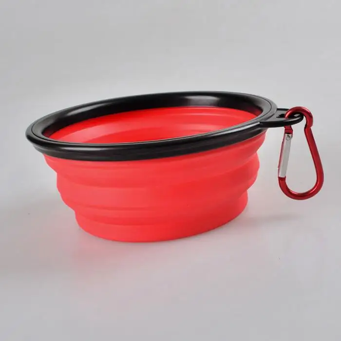 New Collapsible foldable silicone dog bowl candy color outdoor travel portable puppy doogie food container feeder dish