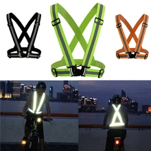 Высокий светоотражающий жилет унисекс для бега и езды на велосипеде жилет безопасности Регулируемый эластичный ремешок флуоресцентная Рабочая куртка