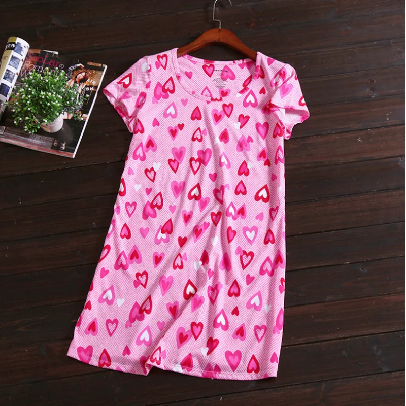 2018 Summer Brand Homewear Women Casual Cotton nightgown heart shape