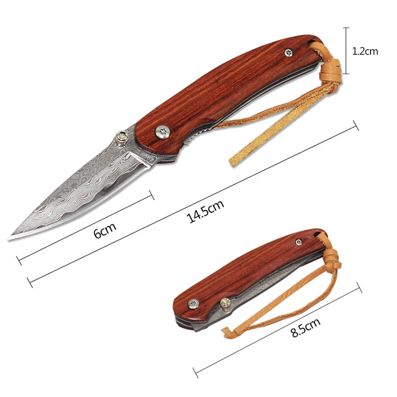 OMY дамасский карманный складной нож ручной работы с деревянной ручкой тактические ножи для выживания Открытый охотничий кемпинг спасательные инструменты