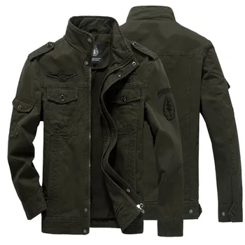 

Men Jacket Fitting Autumn Winters Military Tactical Leisure Coat Zipper Patch Plus Size Cotton Jacket Free shipping 802