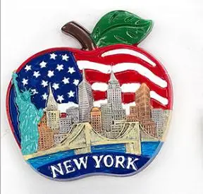 Нью-Йорк, Статуя Свободы яблочного типа Путешествия Сувенир наклейки на холодильник
