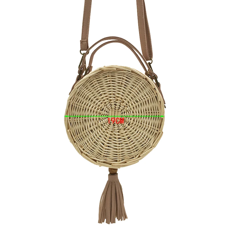 الروطان نسج سيدات حقيبة كتف الأزياء الخوص القش حقائب الشاطئ السيدات شرابات رسول Crossbody حقيبة الإناث يد حمل