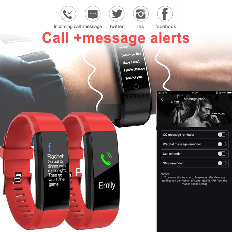  Smart Bracelet Sport Health Bracelet Heart Rate Blood Pressure Smart Band Activity Fitness Tracker  - 33036495717