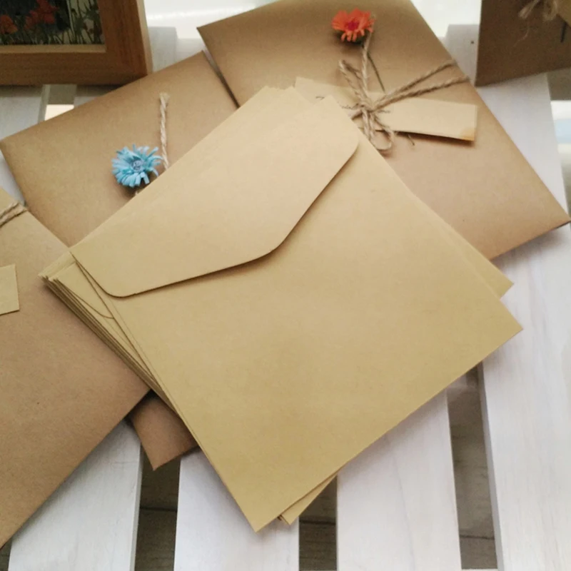 

10pcs/lot 13.5*13.5cm Square Kraft Paper Envelope CD Card Enclosure Envelope