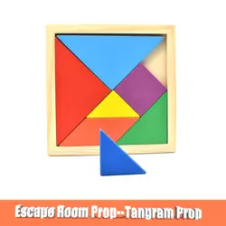 Побег комнаты Опора Tangram реквизит для управления 12 В магнит замок Escape комнаты игра-головоломка