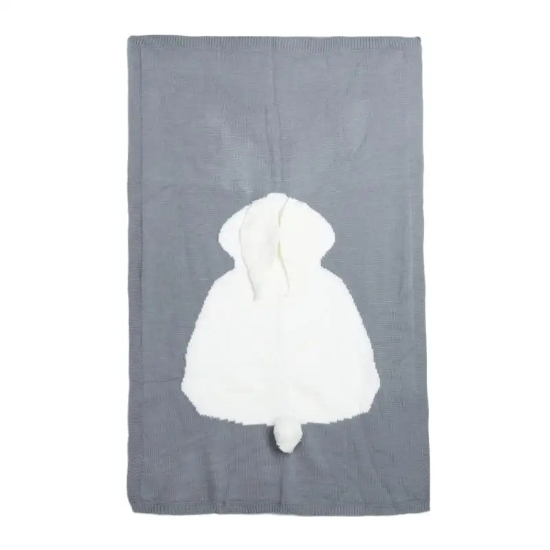 Cartoon Rabbit Baby Blanket Soft Warm Knitting Infant Kids Swaddle Wrap Newborn Baby Bath Towel Winter Stroller Bedding