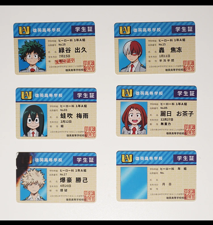 My Hero Academy Midoriya izku реквизит для косплея Bakugou katsuki Todoroki Shouto Boku no Hero Academy студенческий ID держатель для карт