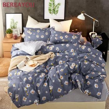 

Nordic Cartoon Print Bedding Sets 3/4pcs Blue Pattern Bed Linings Kids room Bed Set with Duvet Cover Pillowcase Bed Sheet