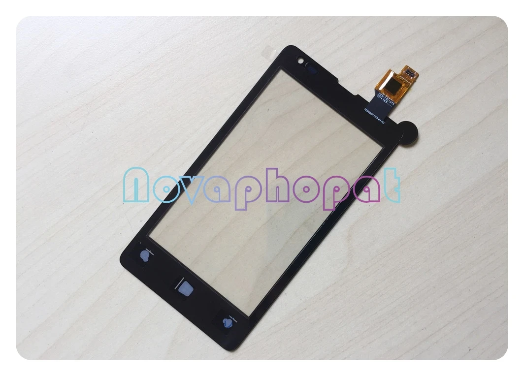 Novaphopat Черный сенсорный экран для Nokia Microsoft Lumia 435 532 N435 N532 дигитайзер сменная
