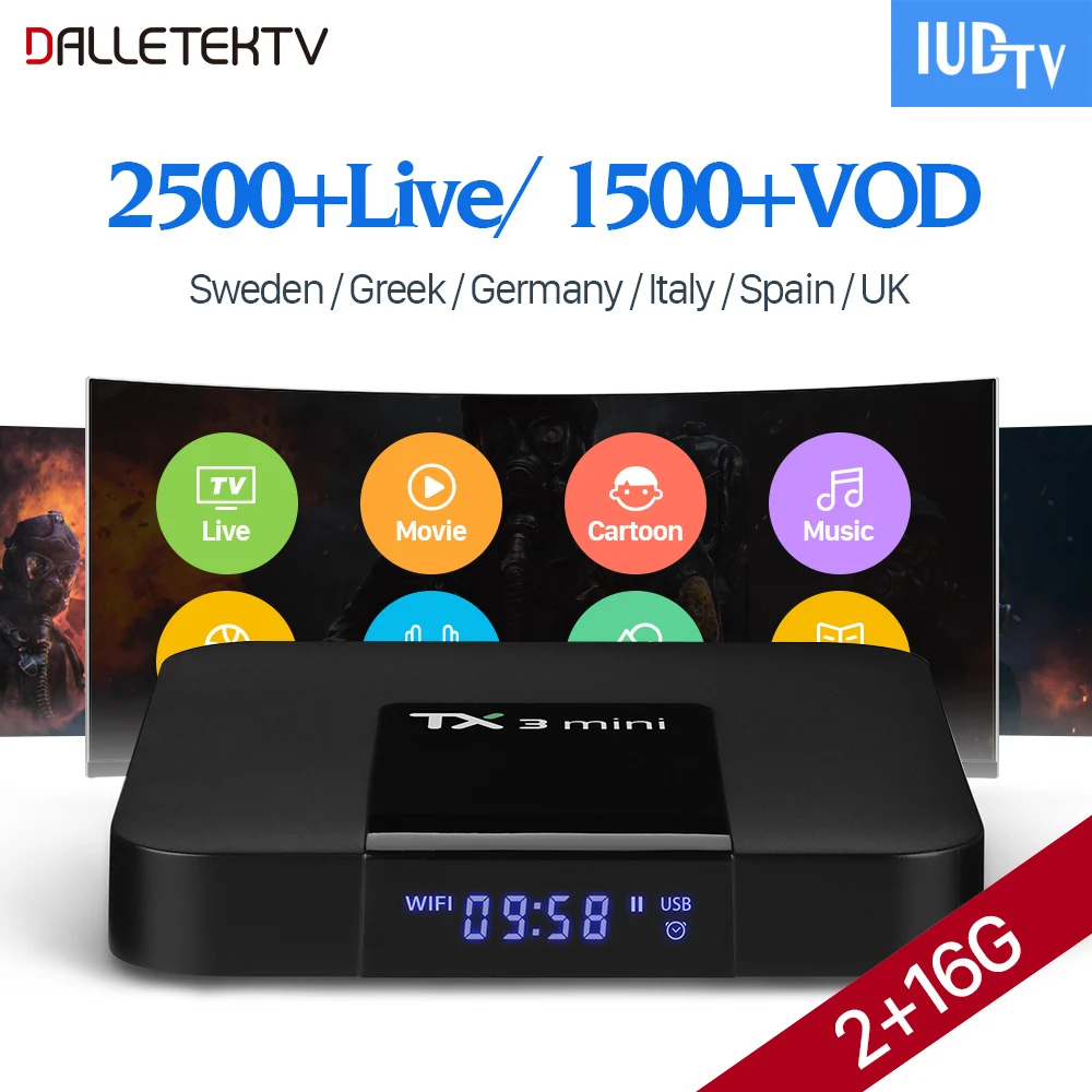 

IPTV Portugal Box Android 7.1 TX3 Mini With IUDTV Subscription Turkey Italy Germany Spain UK Greece Netherlands IPTV Portugal