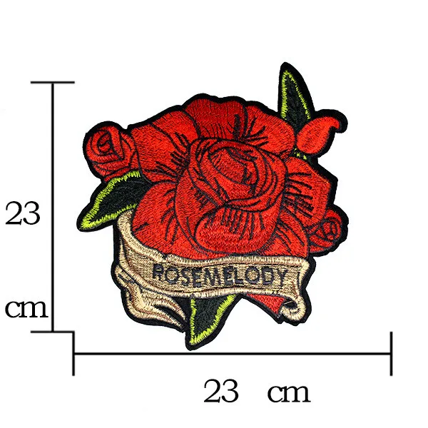 Красная роза патч для женской одежды шитье на большой вышитый цветок аппликации куртки джинсы DIY Decoratoin патч