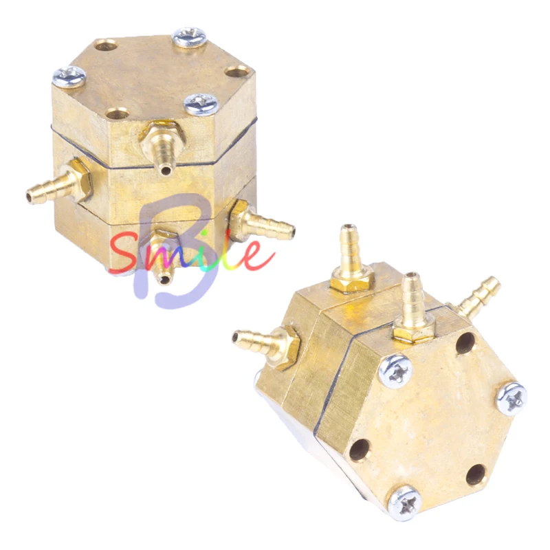 1/3/5pcs Dental Hexagonal Water Air Valve 3mm Copper 4 Connectors Dental Chair Unit Single Air