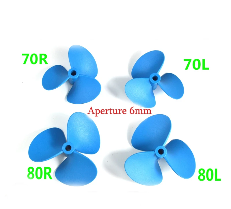 Model Underwater Robot Full Immersed Propellers 3-blade Plastic Paddle Diameter 70mm/80mm Aperture 6mm Tug Boat/Bait Boat Props | Игрушки и