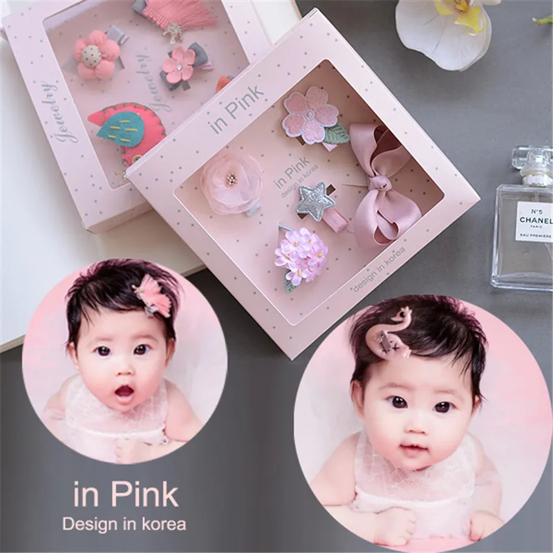 

5pcs=1lot Korea Princess Hair Accessories For Girls Flower Crown Hair Clips Hair Bows Hair Ornaments Rim Hairpin Kids Gift