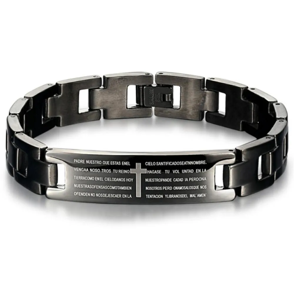 (12 pcs/lot) Mimeng Titanium Jewelry Titanium Bracelet for Men Bible