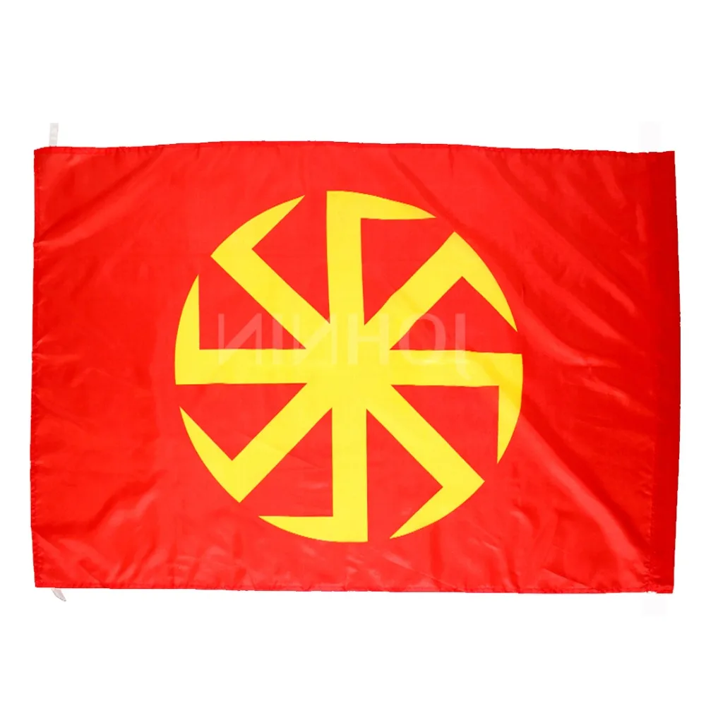 Полиэстеровые Висячие 90*135 см Русские колеса славянские Коловрат руны восемь лучей флаг