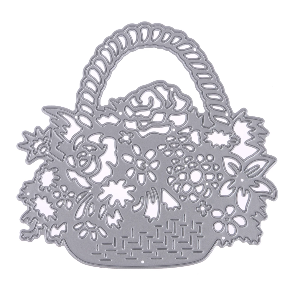 Image Flower Basket Cutting Dies Stencils Template for DIY Scrapbooking Card Wedding Decoration Self made Craft Decoration