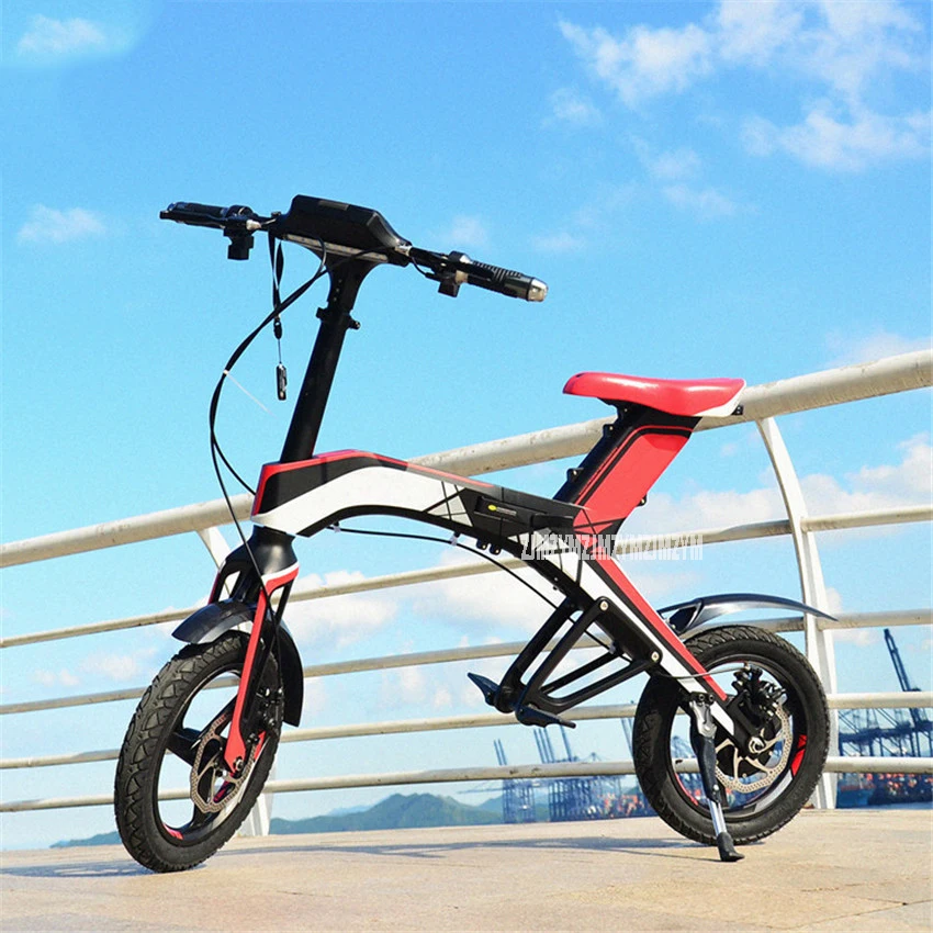 Discount Electric Bike Foldabe Bluetooth Speaker Bicycle Aluminum Alloy Mini Electric Ebike Folding Bike 7Ah 48V Lithium Battery 10