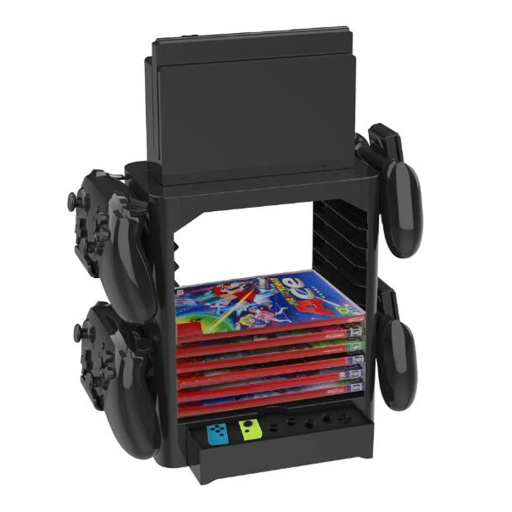 

Multifunction Game Disk Storage Tower CDs Controllers Holder Shelf for Nintendo Switch Console ND99