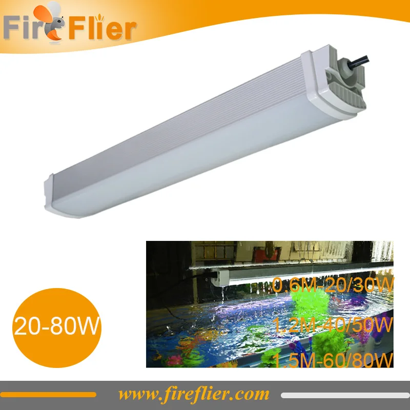 

6pcs 2ft 4ft 5ft IP65 tri-proof Fluorescent Lighting Fixture 20w 30w 40w 50w 60w 80w traditional T5/T8 lamp replace led tubes