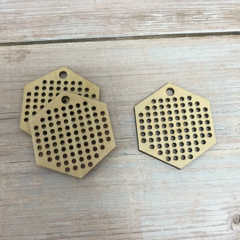 

set of 20 pcs hexagon blanks wood cross stitch supplies