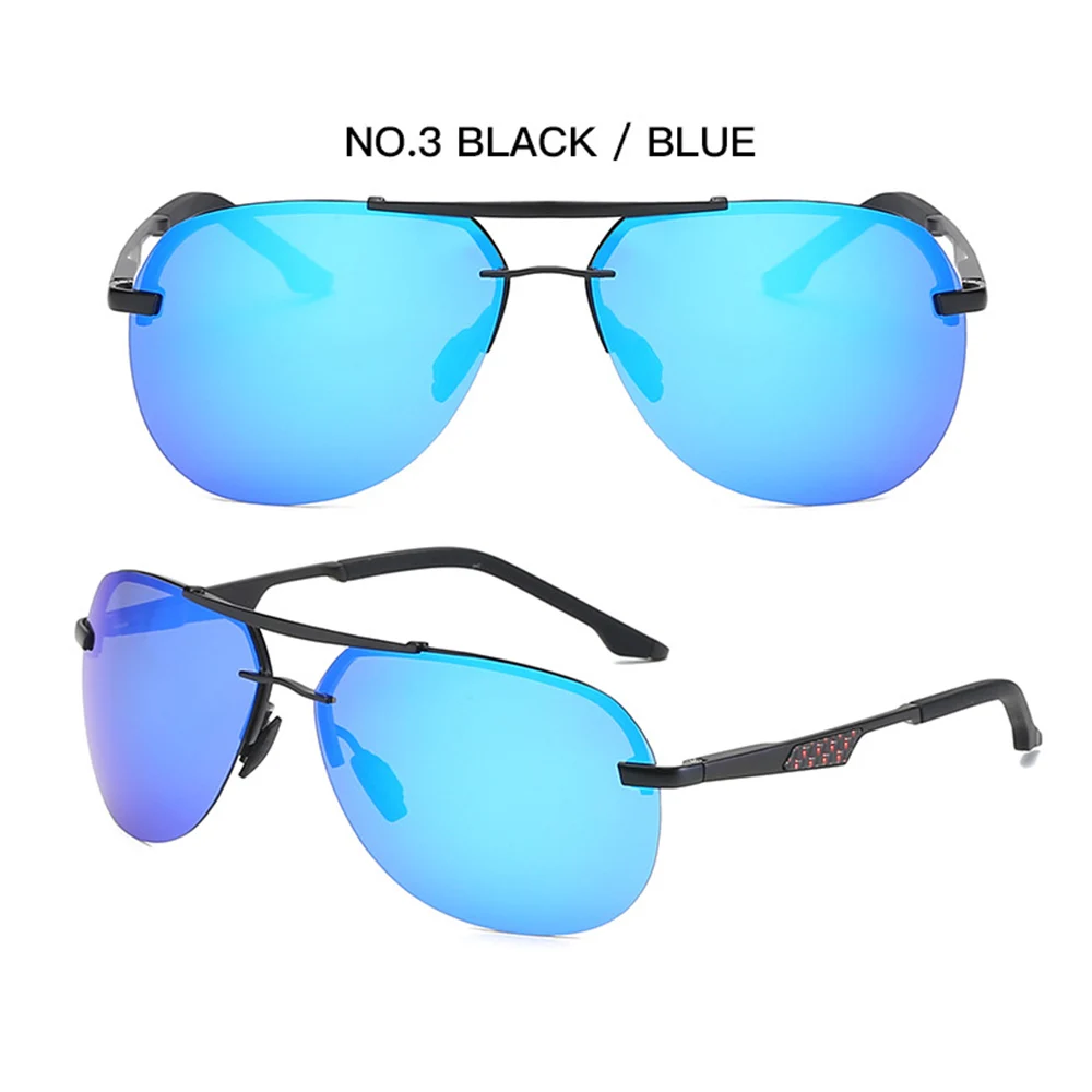 Мужские и женские поляризационные солнцезащитные очки без оправы в классическом