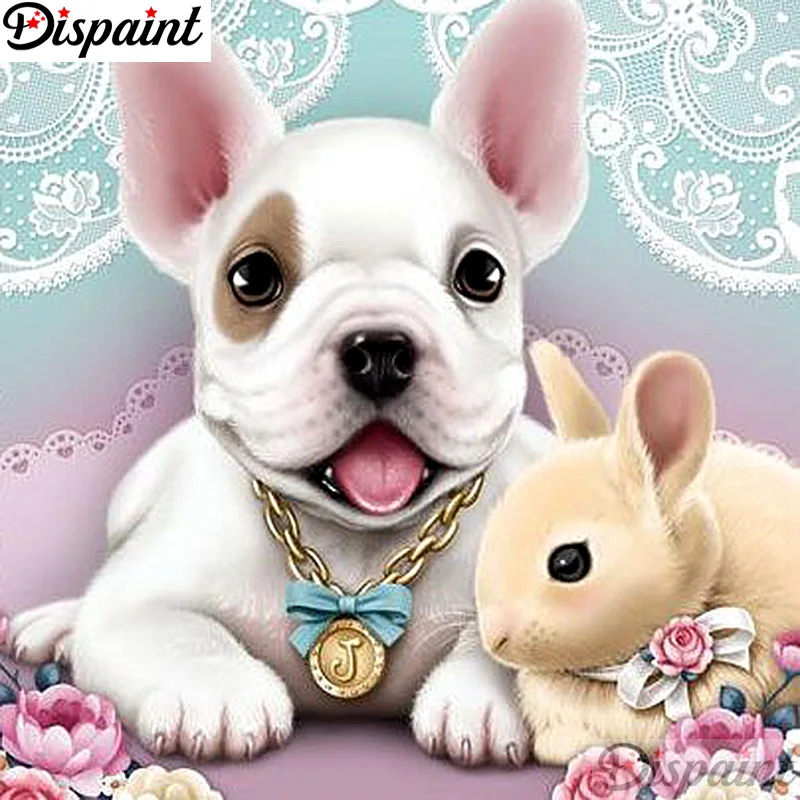 

Dispaint Full Square/Round Drill 5D DIY Diamond Painting "Animal dog rabbit" Embroidery Cross Stitch 3D Home Decor Gift A12895