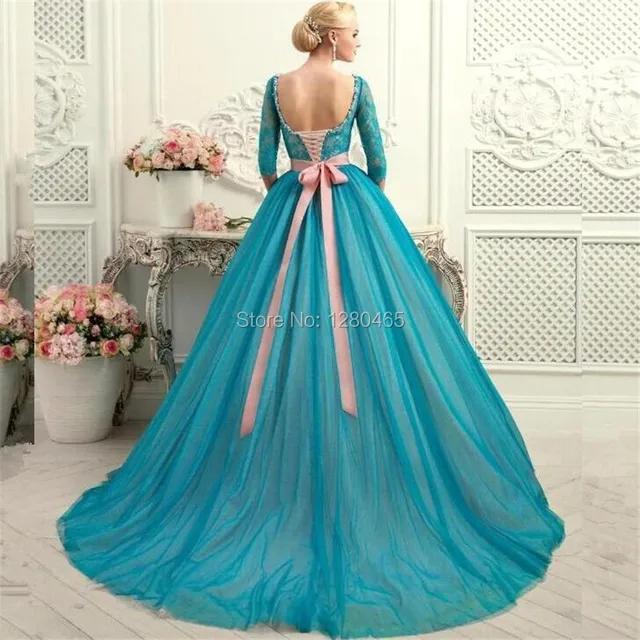 Poofy Turquoise Prom Dresses 2016