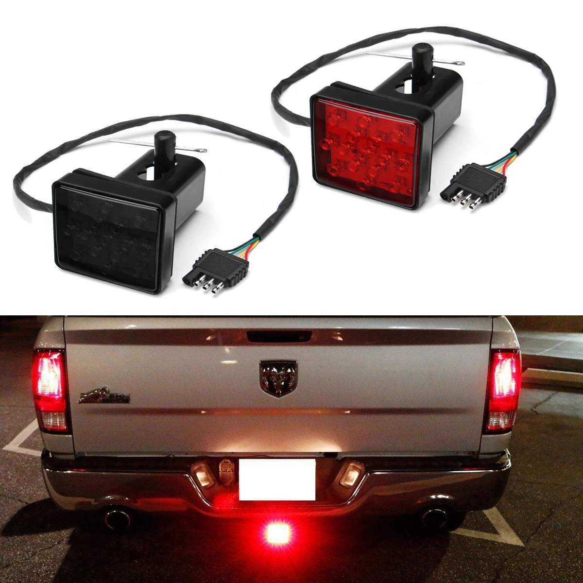 Buy 1xTruck Trailer Hitch Cover With 15LED Brake Light