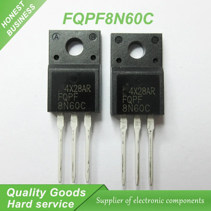 20pcs FQPF8N60C 8N60C 8N60 600V 8A MOSFET N Channel transistor TO 220F ...