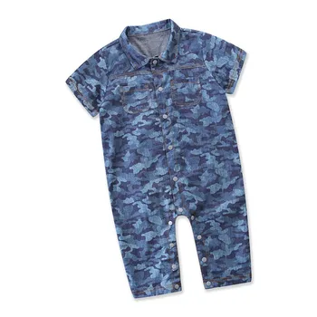 

Infant Baby Boys Girls Camouflage Romper Short Sleeve Blue Camo Print Jumper Romper Newborn Baby Boy Girl Clothing Outfits 0-24M