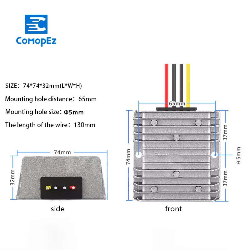 12 V-24 V 5A Водонепроницаемый DC преобразователь Step Up импульсный повышающий стабилизатор 9-20V переменный 24 V автомобиль Повышающий Модуль источника питания трансформатор