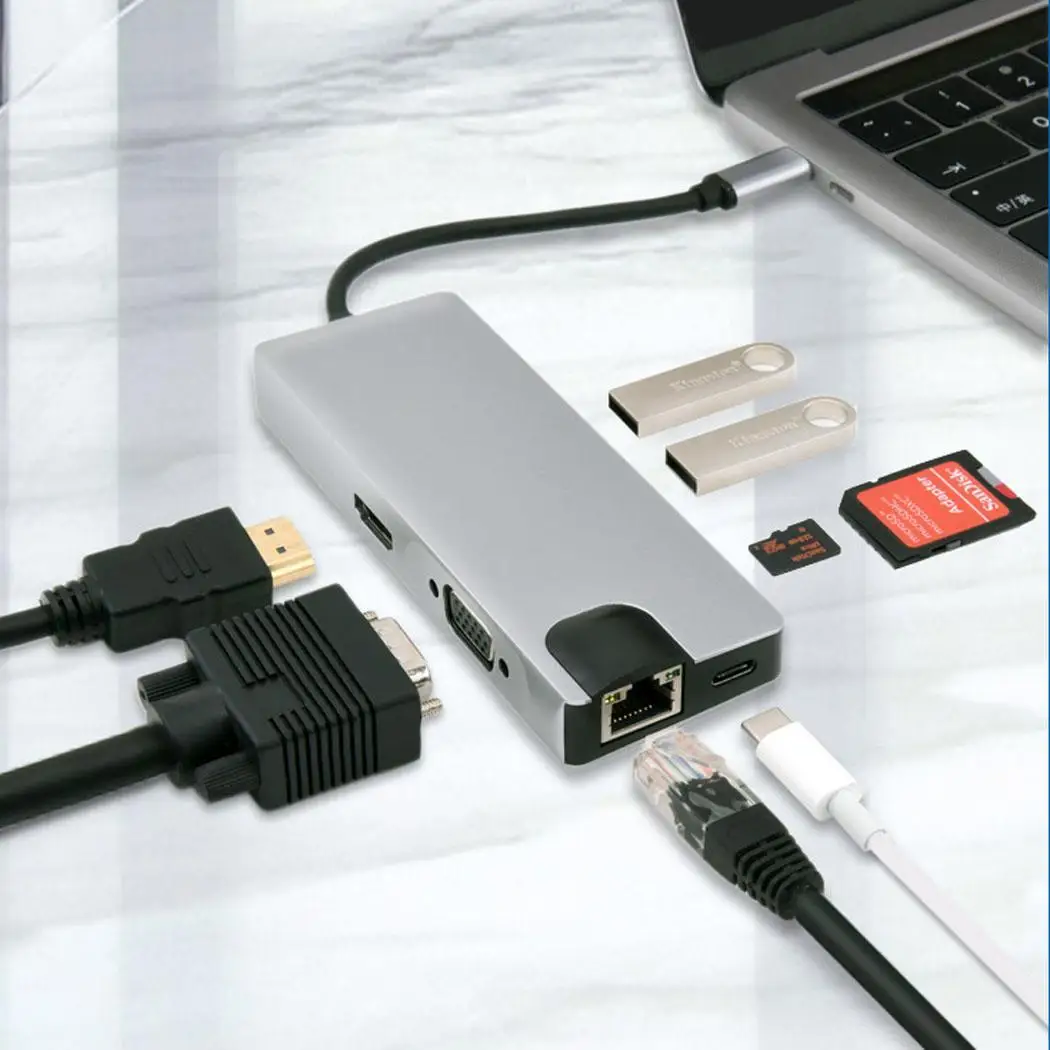 Type-C к RJ45 type-C док-станция USB3.1 многофункциональный конвертер type-c HDMI адаптер |