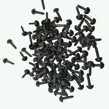 100pcs Black plastic doll straight eyes For Teddy Bear Stuffed Toys Snap Animal Scrapbooking Puppet Dolls