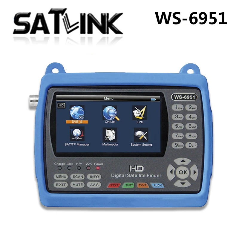 Satlink WS-6951 DVB-S/S2 спутниковый искатель HD с MPEG-2/MPEG-4 и подсветкой 6951 м