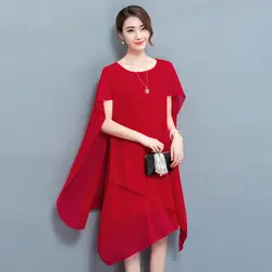 YICIYA Красный шифон накидка платье Элегантный Формальные плащ рукава ужин платья для женщин для плюс размеры 4xl 5xl Лето 2019 благородн