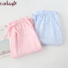 Fdfklak хлопковое ночное белье Плавки сезон: весна–лето Drawstring пижамы брюки дамы нижнее белье брюки пижамные брюки Q935